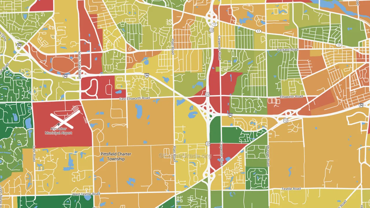 Carpenter, Ann Arbor, MI Map of Assault Rates