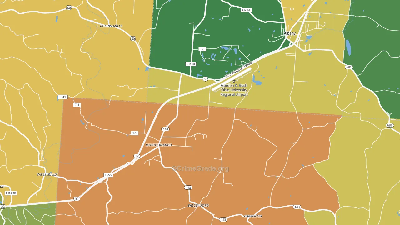 Carpenter, OH Map of Assault Rates