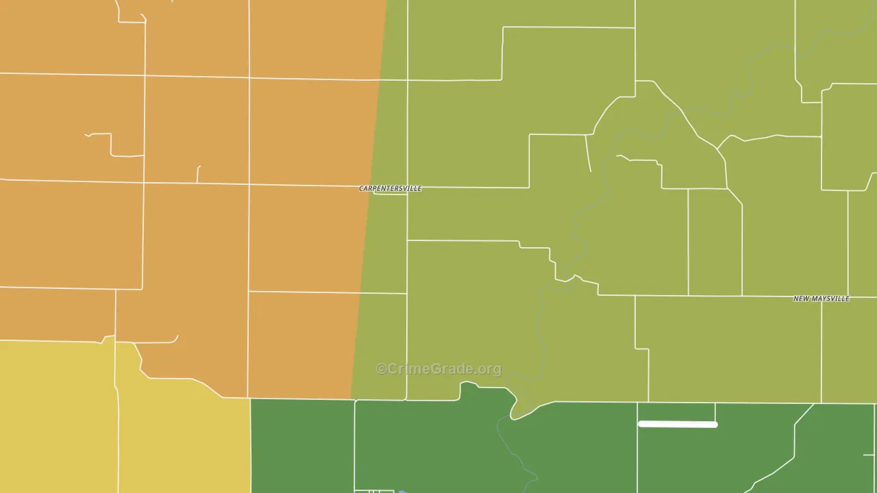Carpentersville, IN Map of Assault Rates
