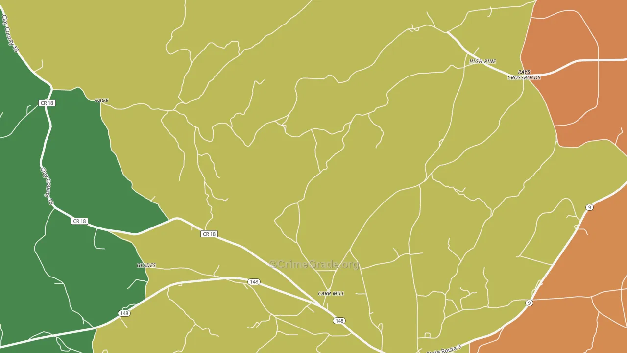 Carr Mill, AL Map of Assault Rates
