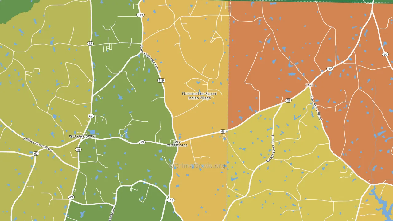 Carr, NC Map of Assault Rates