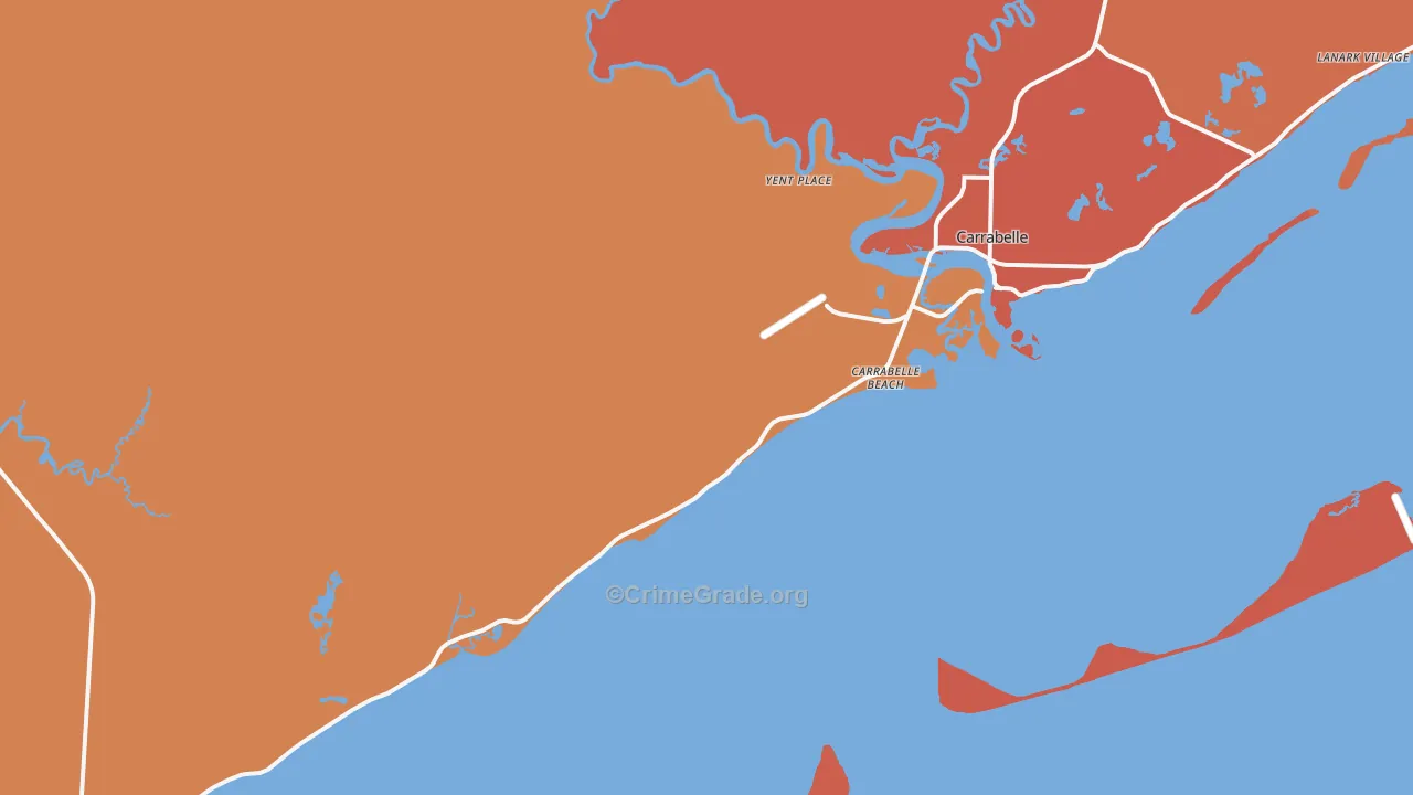Carrabelle Beach, FL Map of Assault Rates