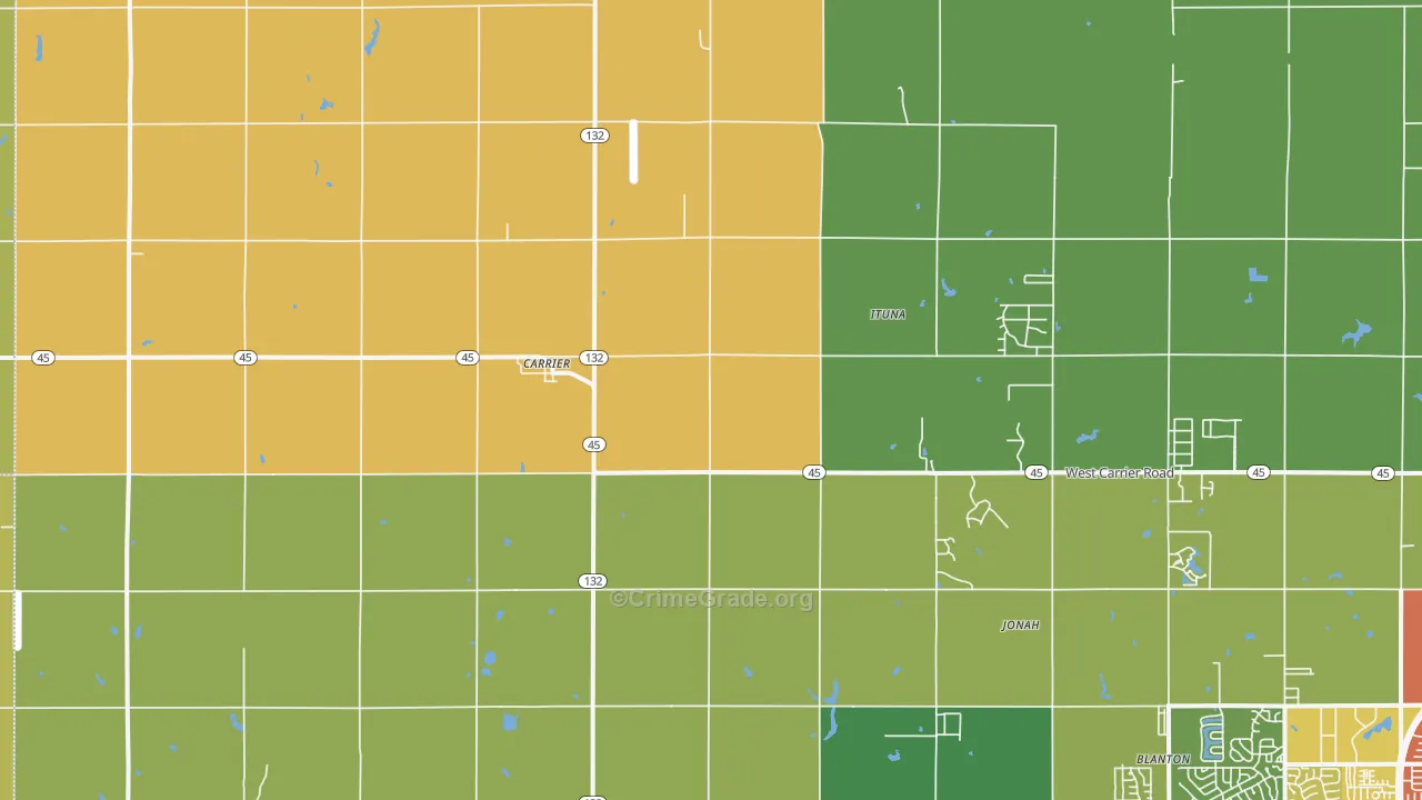 Carrier, OK Map of Assault Rates
