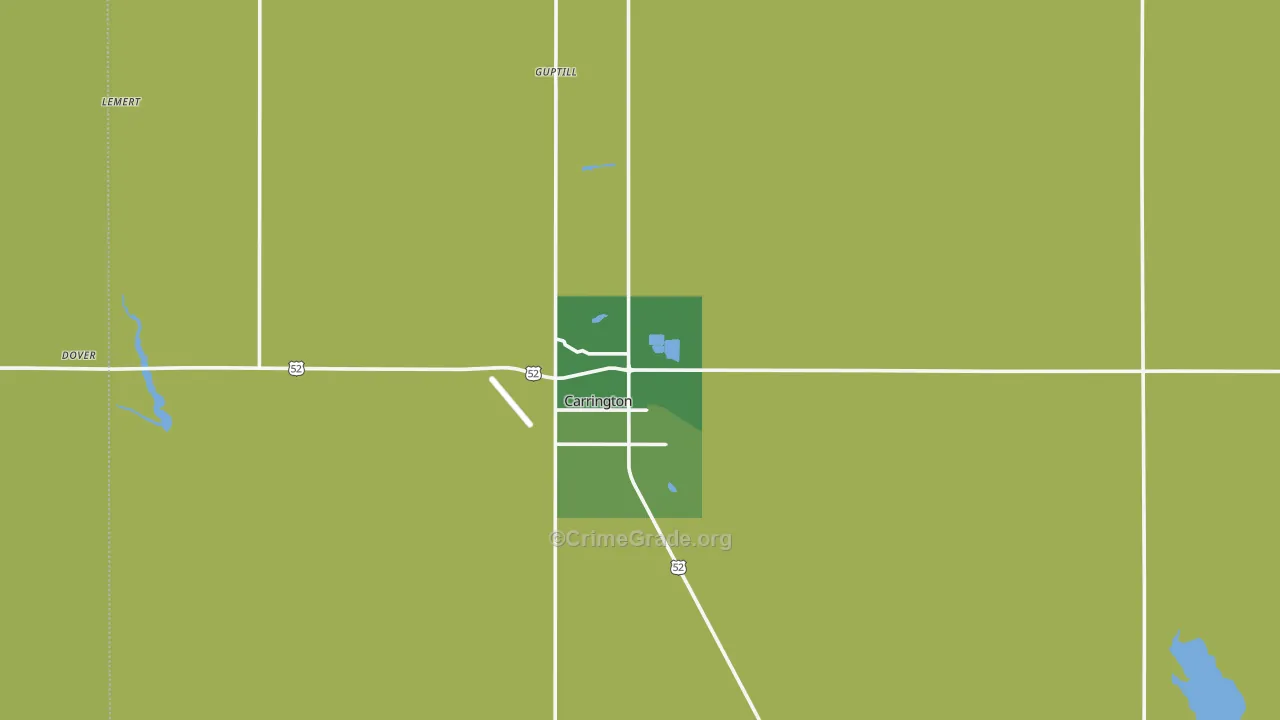 Carrington, ND Map of Assault Rates