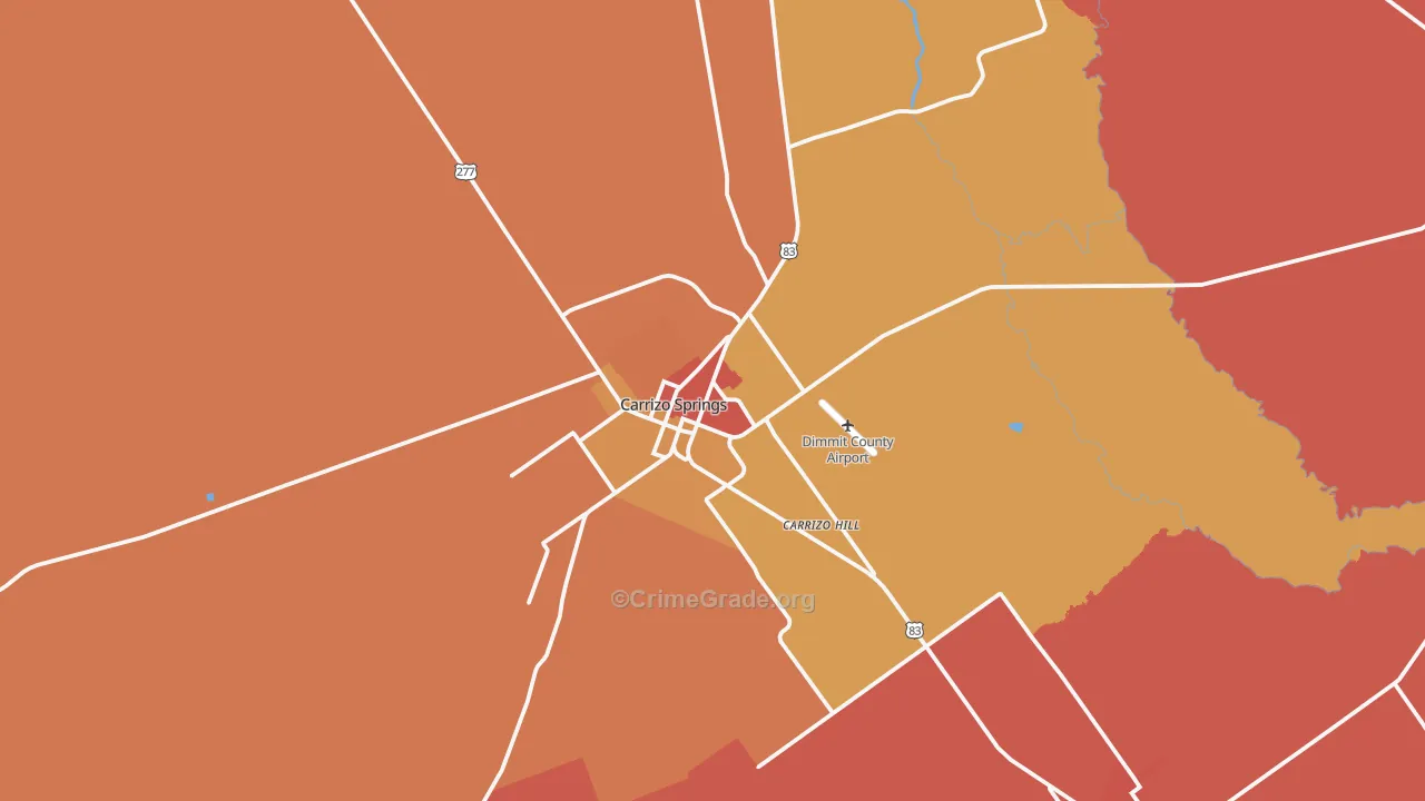 Carrizo Springs, TX Map of Assault Rates
