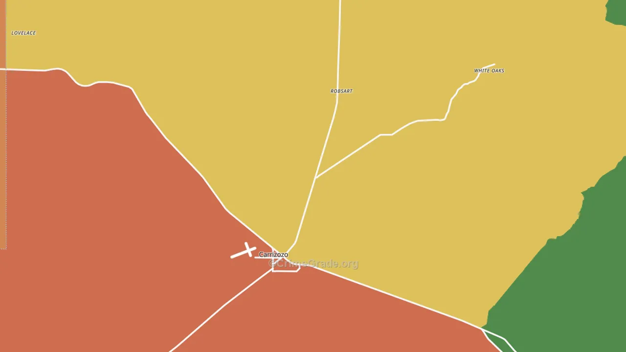Carrizozo, NM Map of Assault Rates