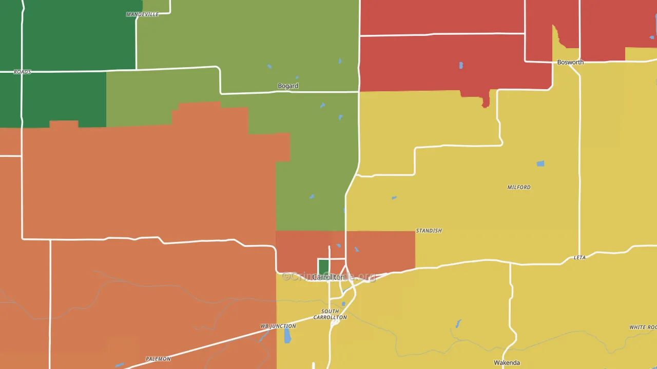 Carroll County, MO Map of Assault Rates