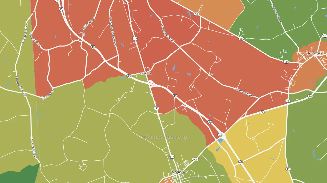 Carroll, NC Map of Assault Rates