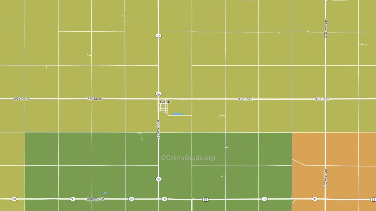 Carroll, NE Map of Assault Rates