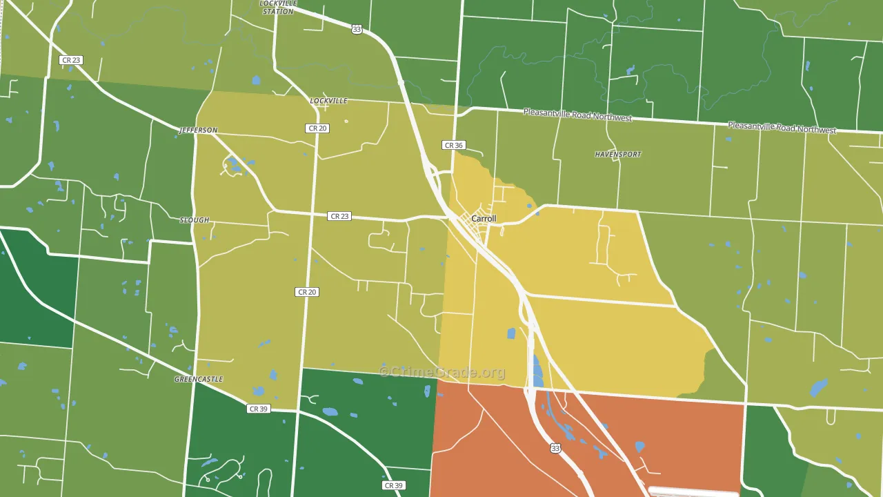 Carroll, OH Map of Assault Rates