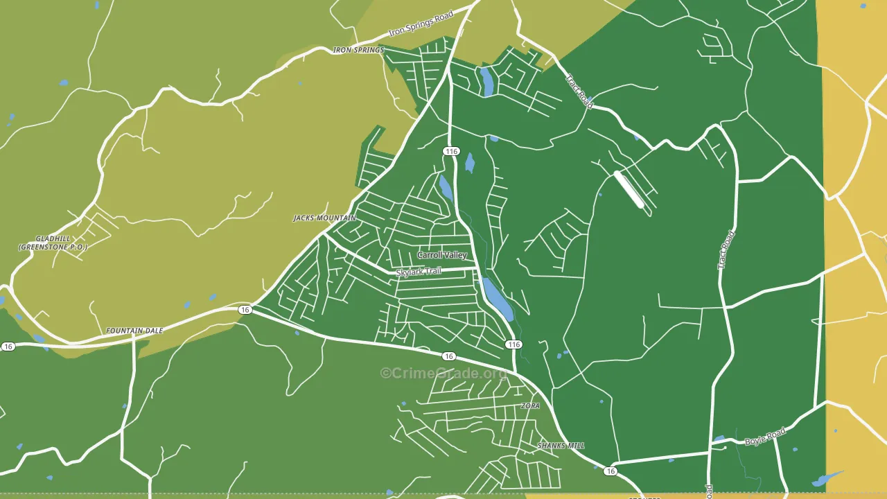 Carroll Valley, PA Map of Assault Rates