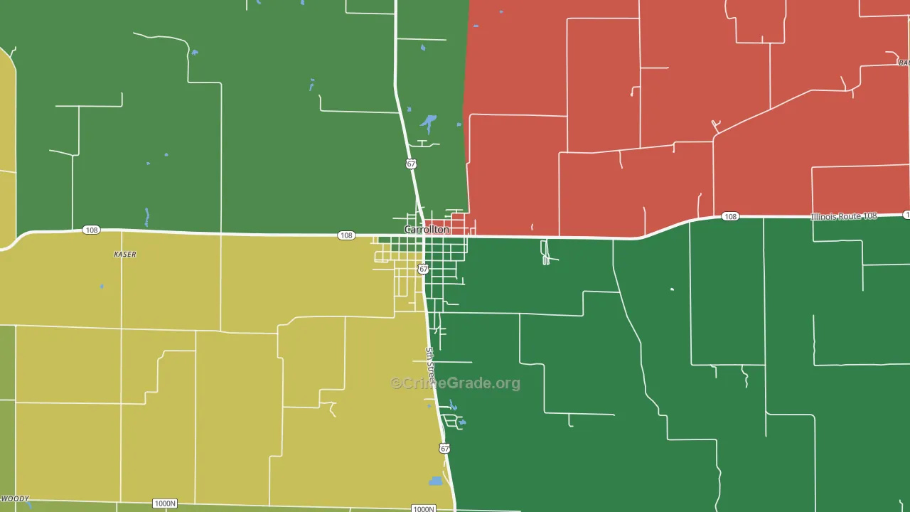 Carrollton, IL Map of Assault Rates