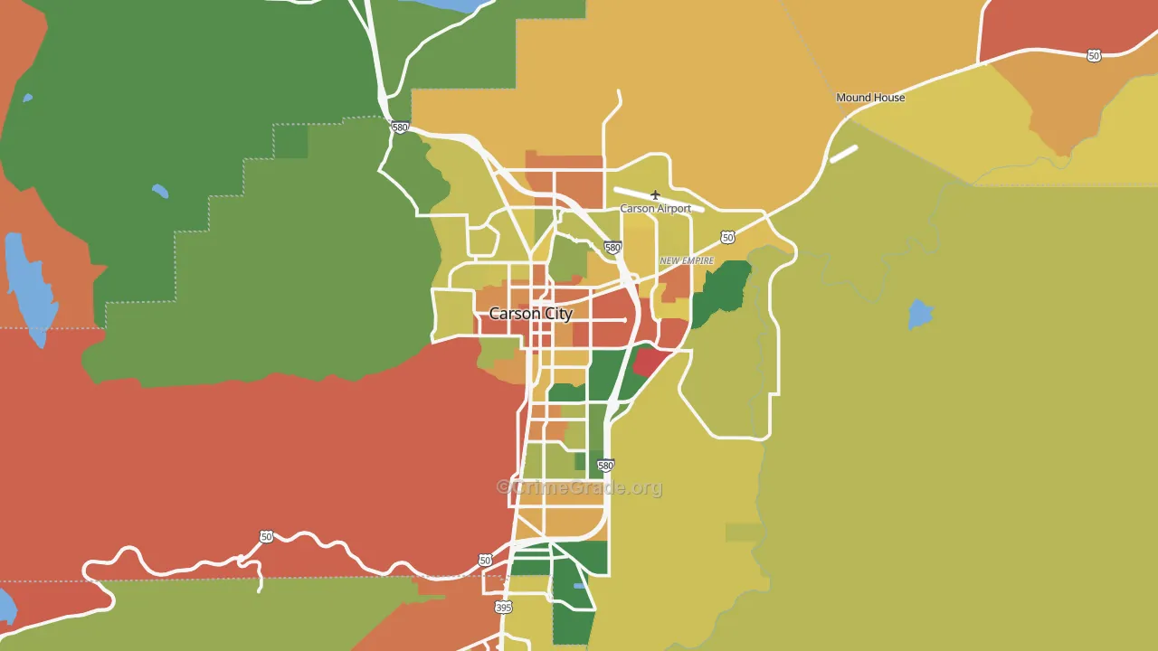 Carson City, NV Map of Assault Rates