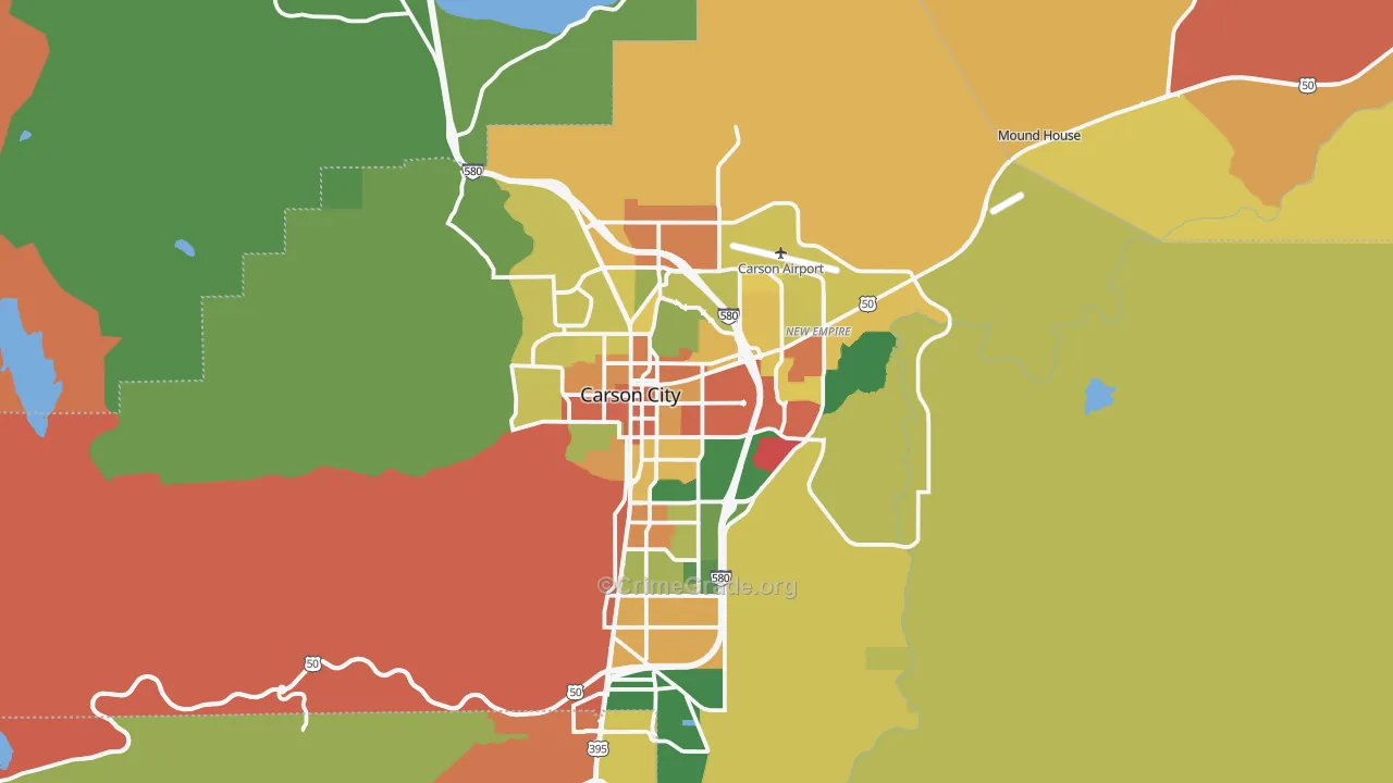 Carson City, NV Map of Assault Rates