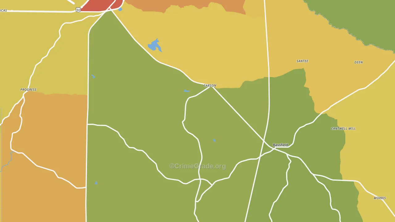 Carson, MS Map of Assault Rates