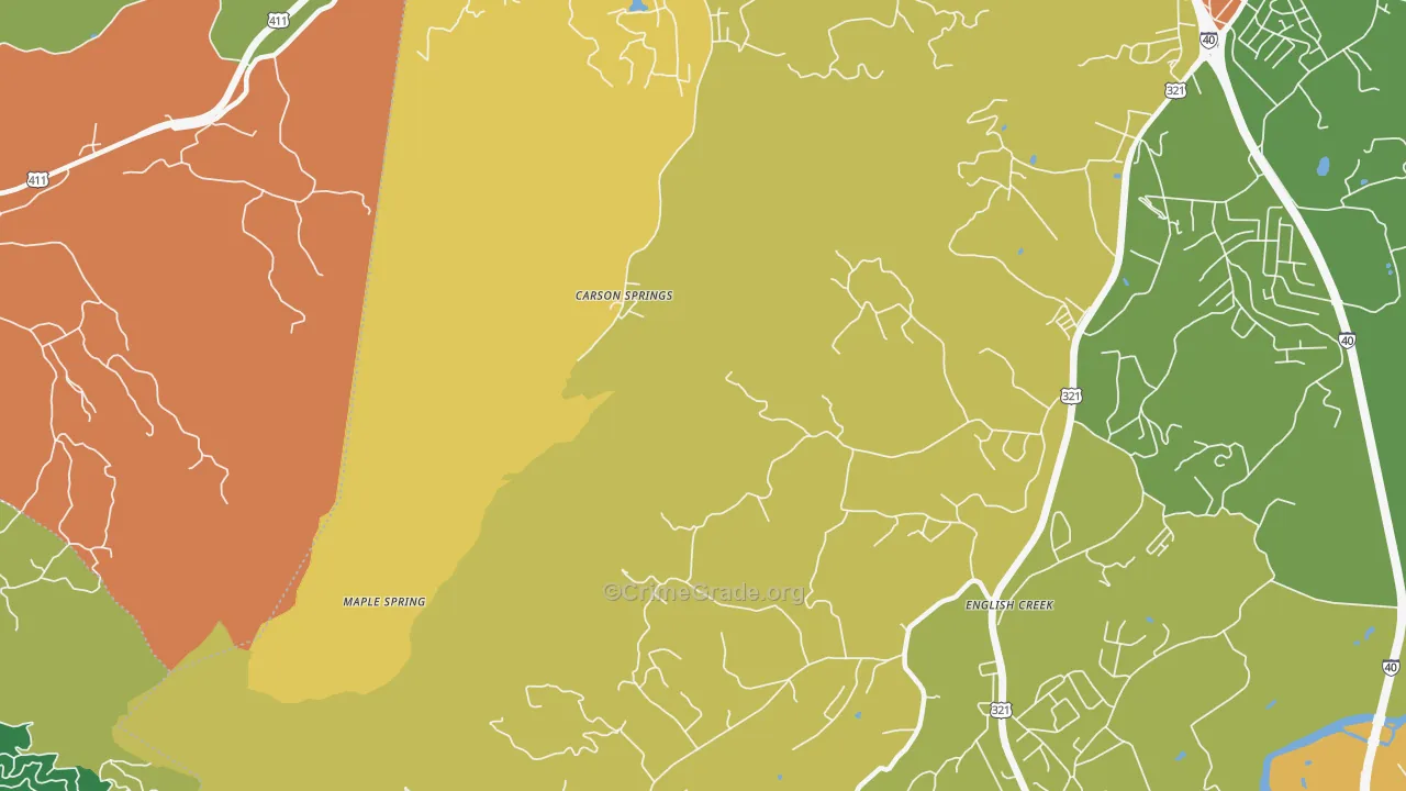 Carson Spring, TN Map of Assault Rates