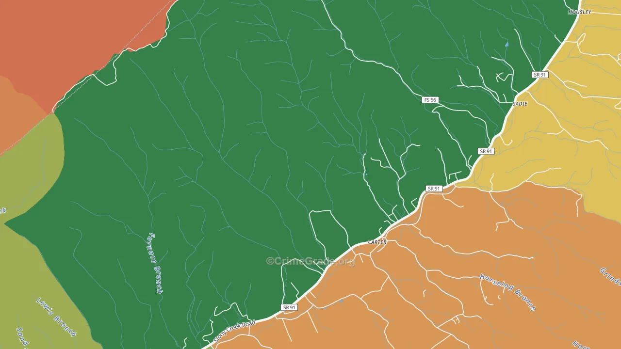 Carter, TN Map of Assault Rates