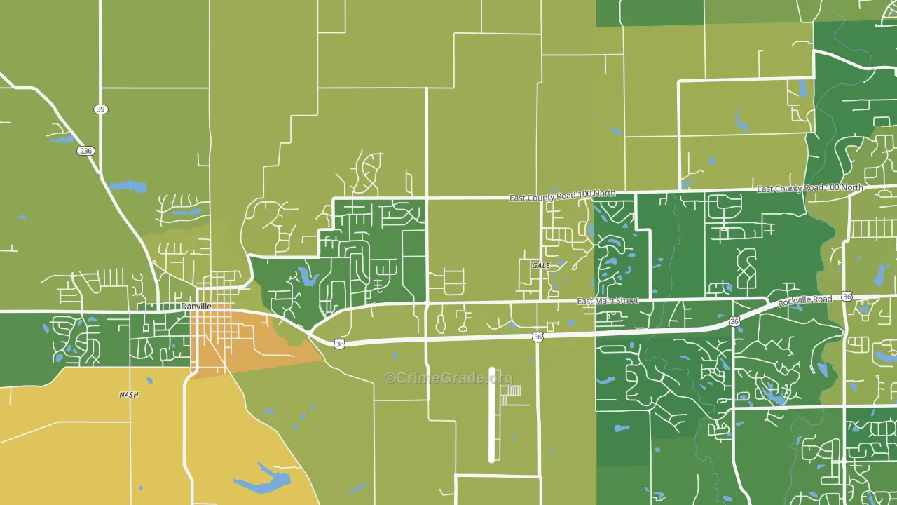 Cartersburg, IN Map of Assault Rates