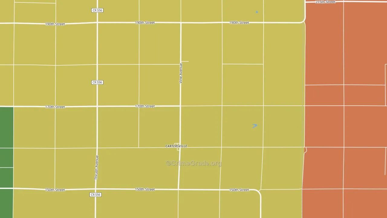 Cartersville, IA Map of Assault Rates