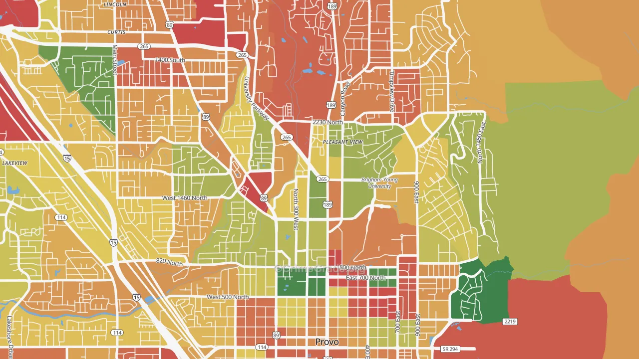 Carterville, Provo, UT Map of Assault Rates