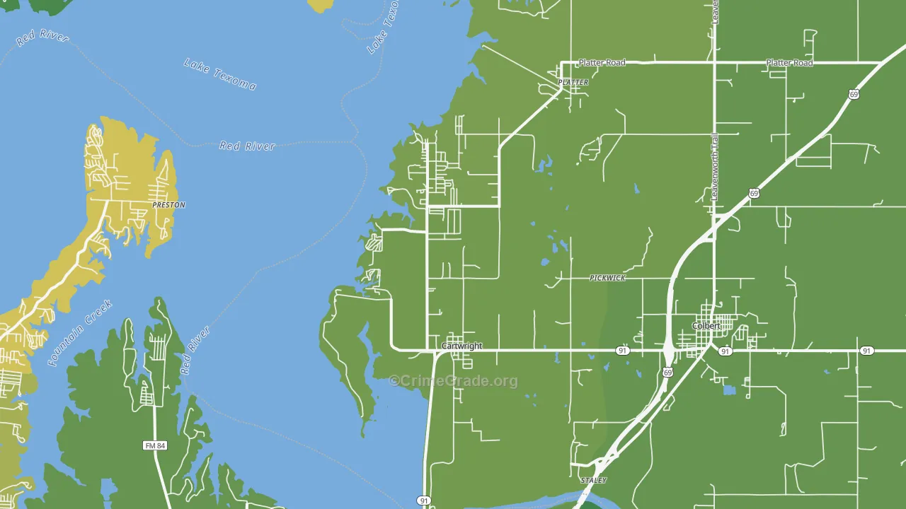 Cartwright, OK Map of Assault Rates