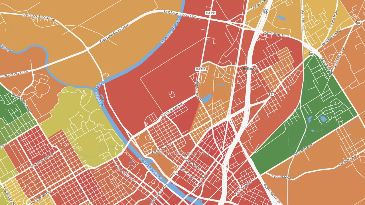 Carver, Waco, TX Map of Assault Rates
