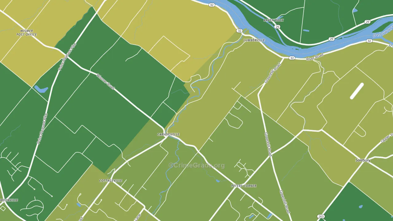 Carversville, PA Map of Assault Rates