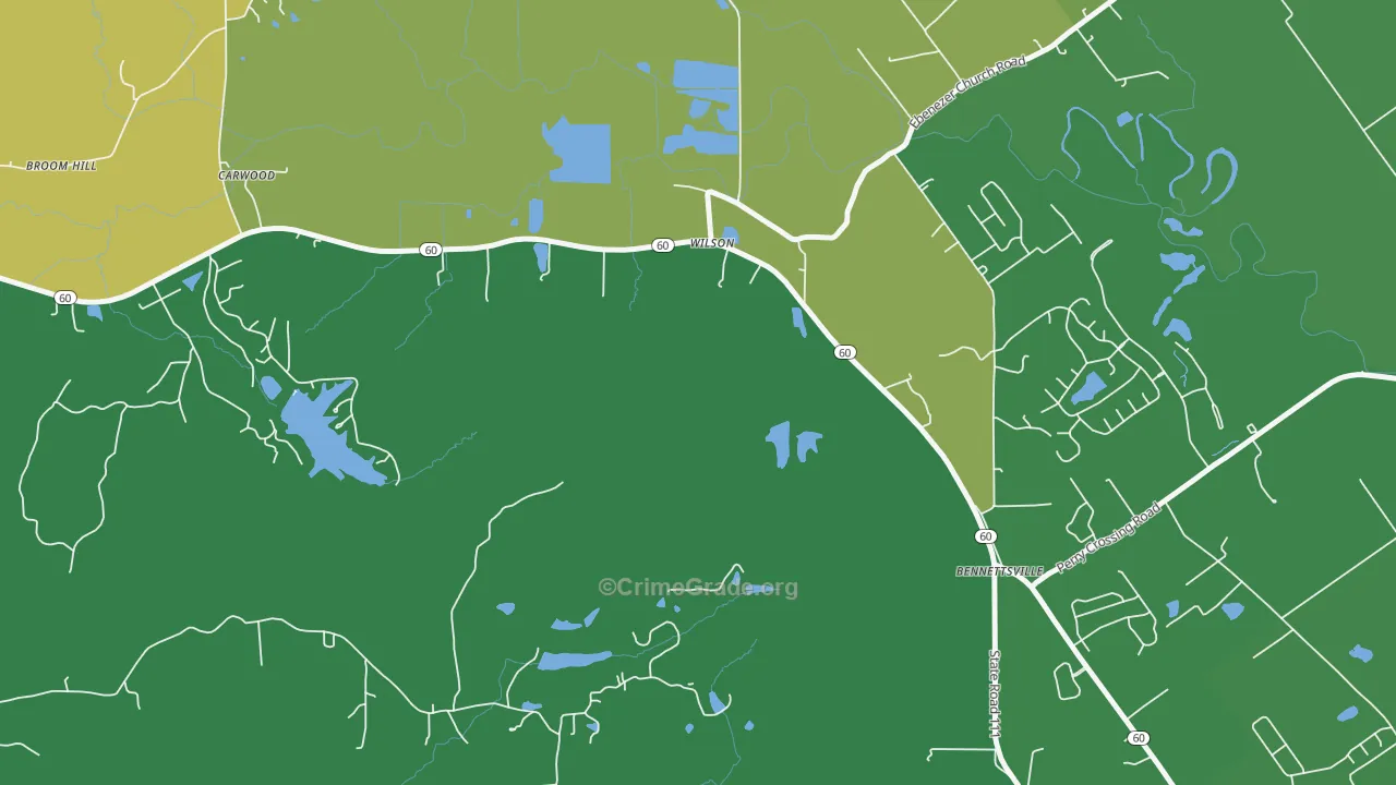Carwood, IN Map of Assault Rates