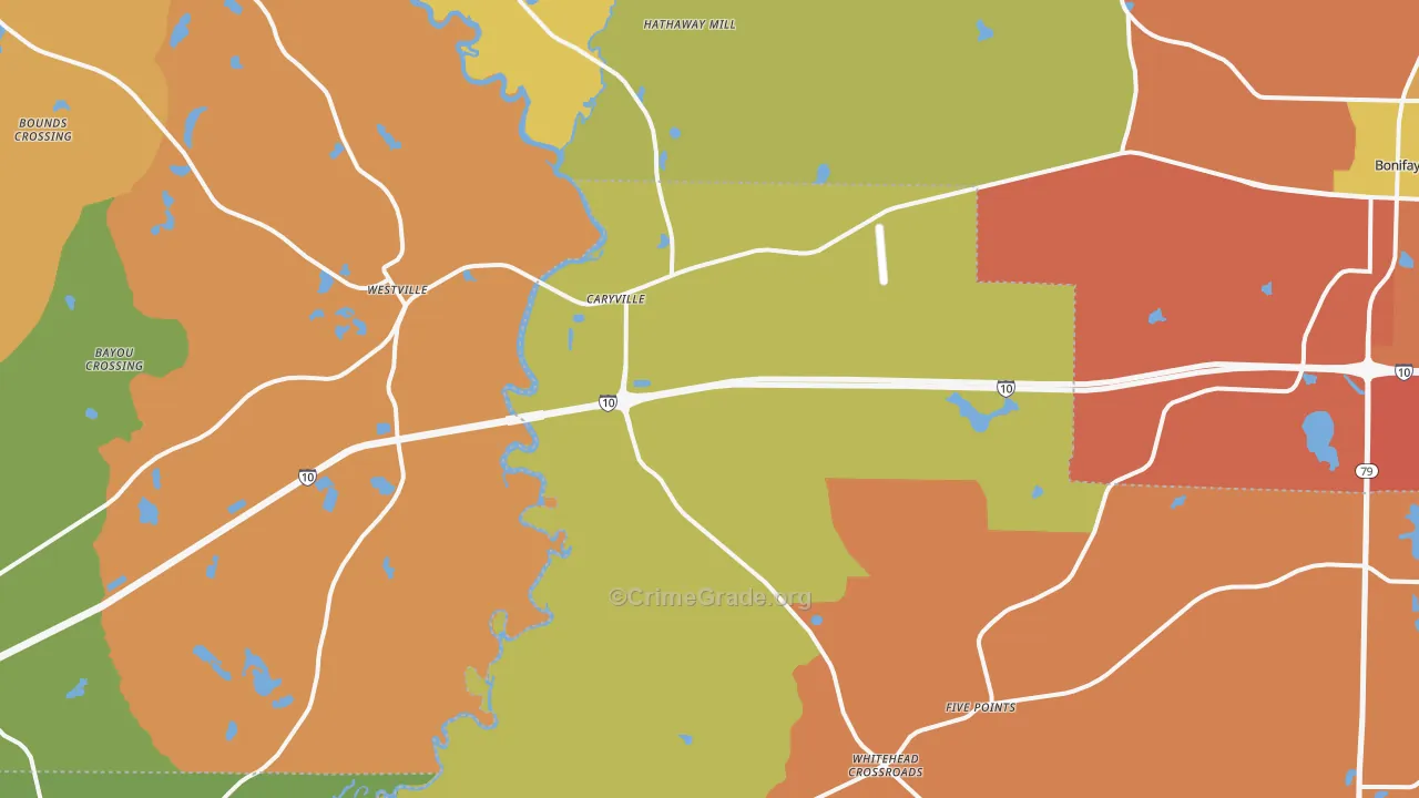 Caryville, FL Map of Assault Rates