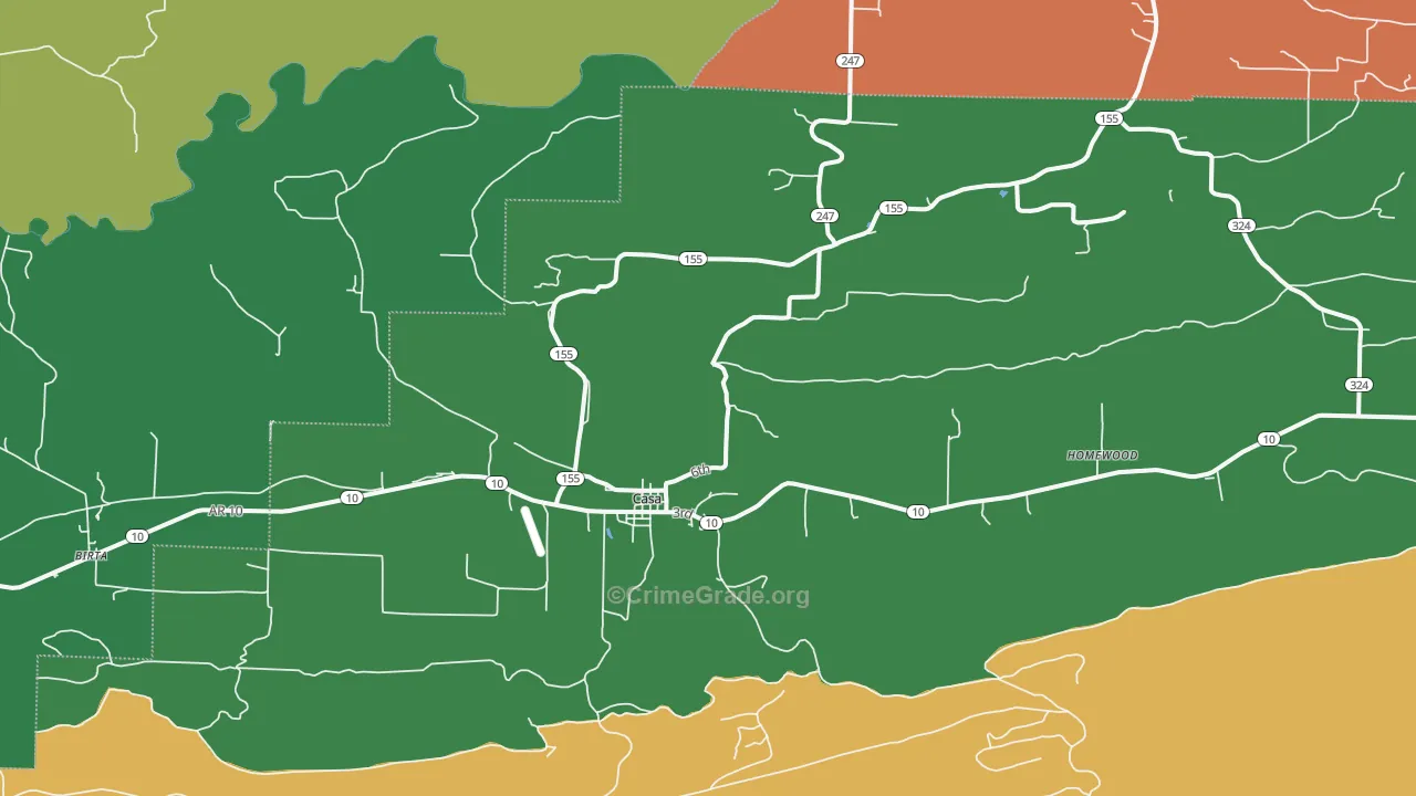 Casa, AR Map of Assault Rates