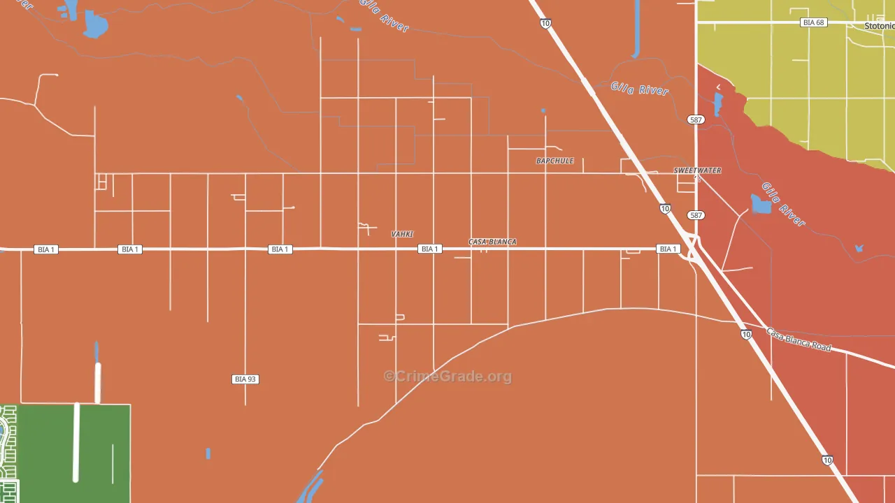 Casa Blanca, AZ Map of Assault Rates