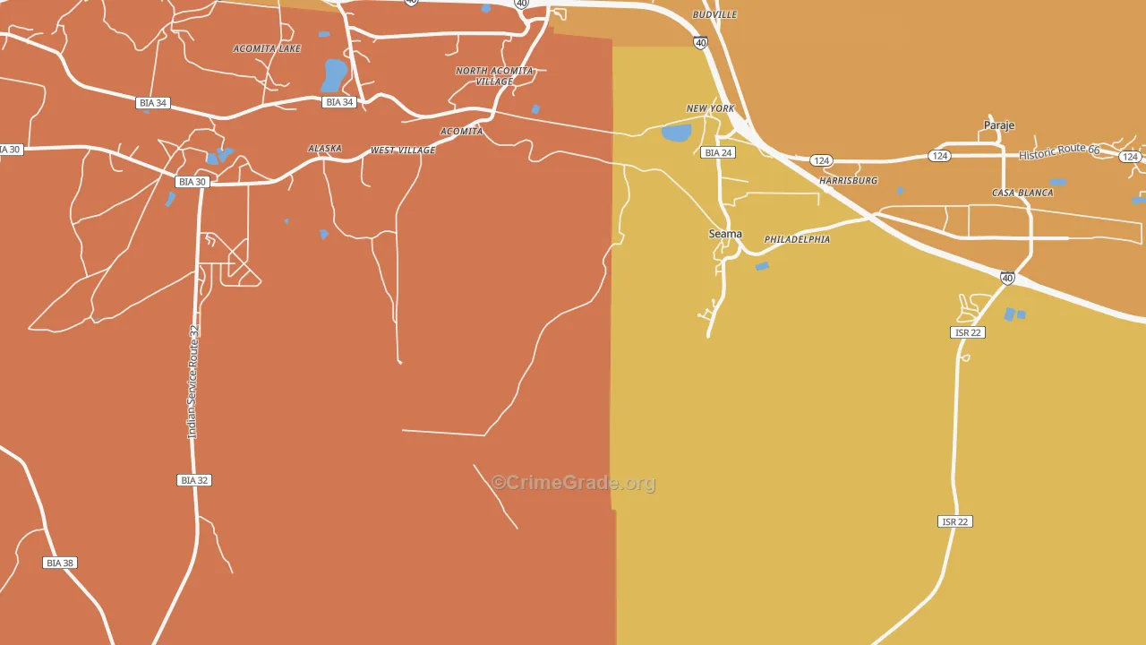 Casa Blanca, NM Map of Assault Rates