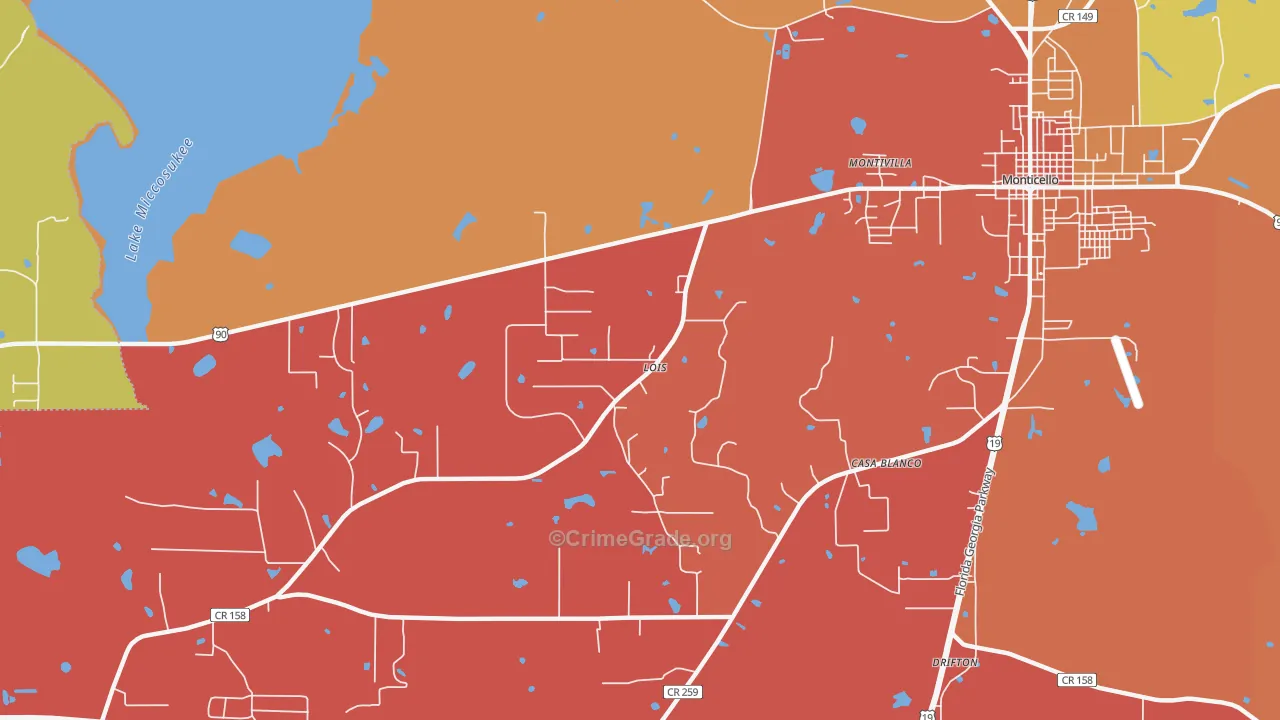 Casa Blanco, FL Map of Assault Rates
