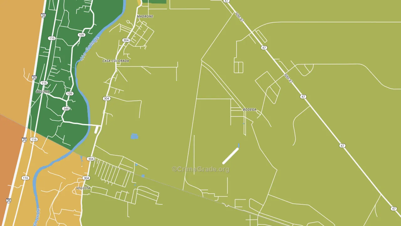 Casa Colorada, NM Map of Assault Rates