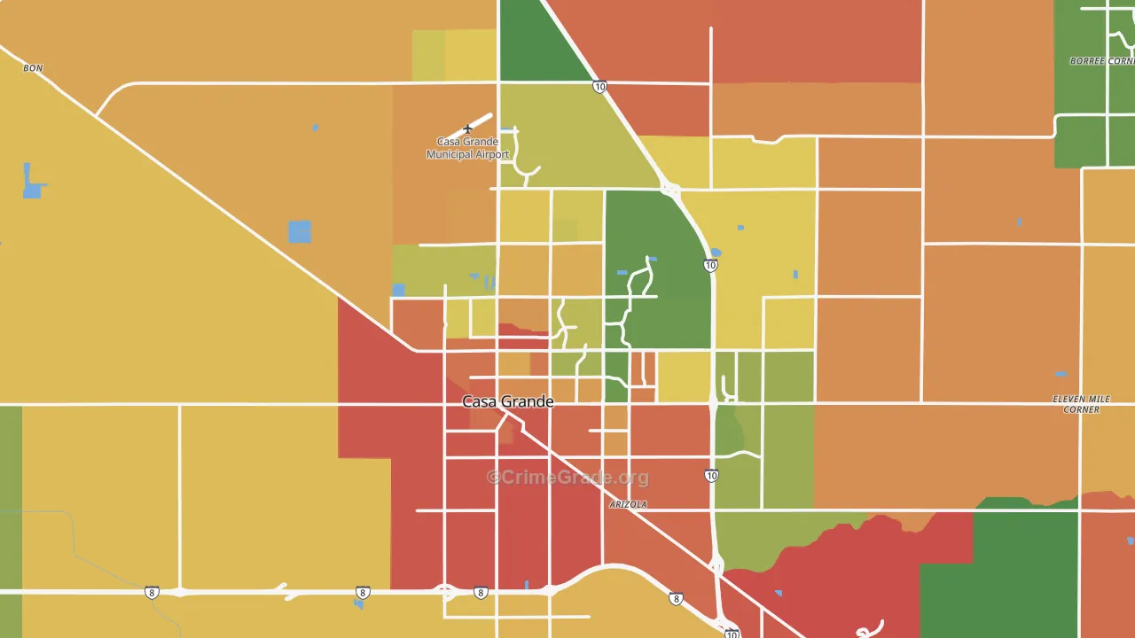 Casa Grande, AZ Map of Assault Rates