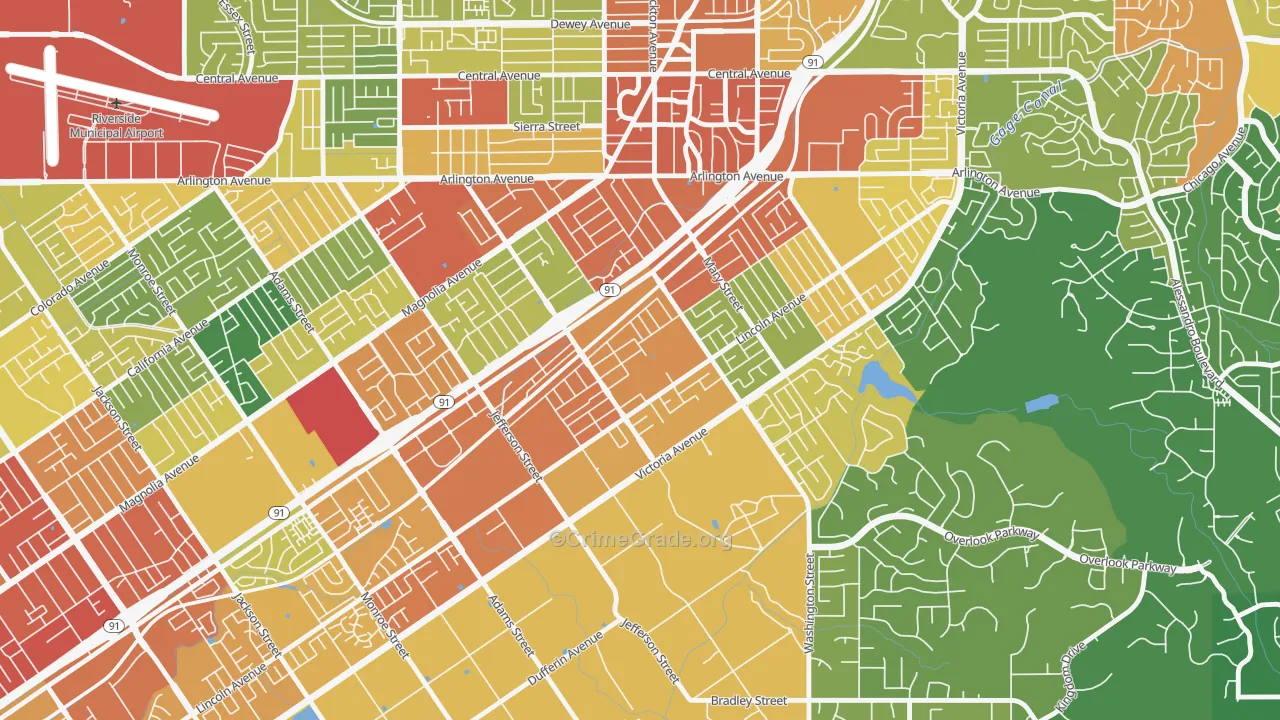 Casablanca, Riverside, CA Map of Assault Rates