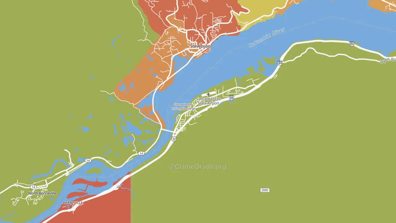Cascade Locks, OR Map of Assault Rates