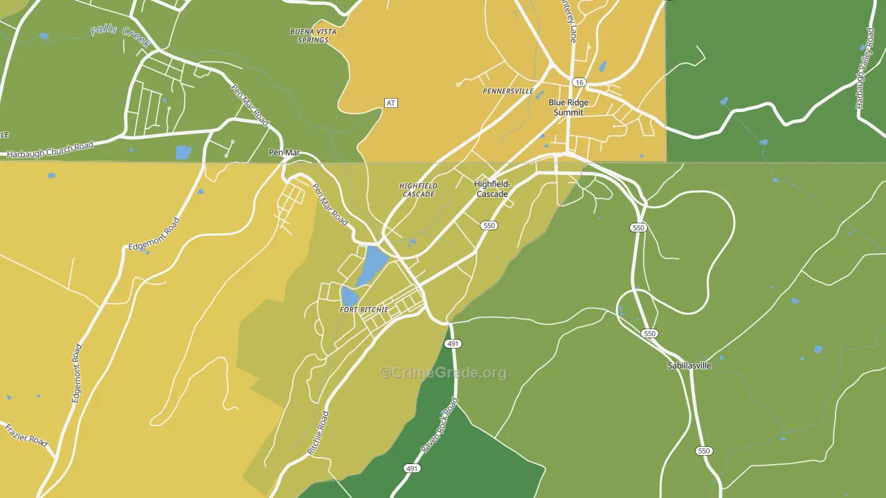 Cascade, MD Map of Assault Rates