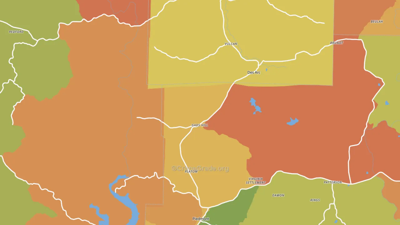 Cascade, MO Map of Assault Rates
