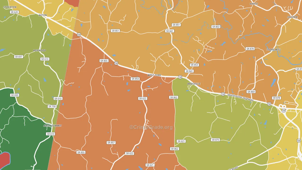 Cascade, VA Map of Assault Rates
