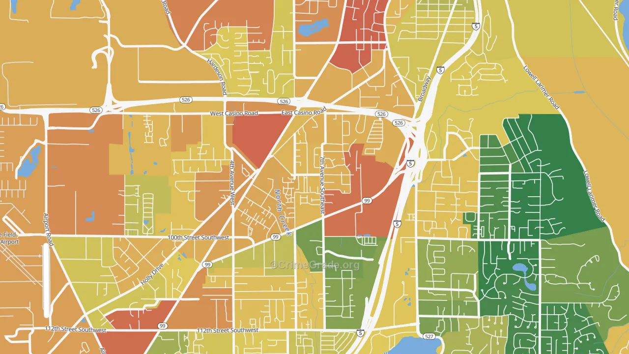 Cascade View, Everett, WA Map of Assault Rates