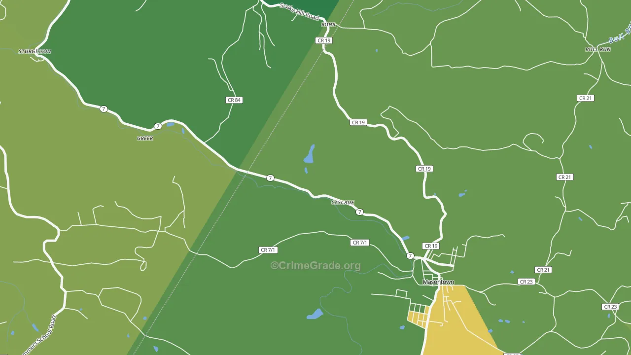 Cascade, WV Map of Assault Rates