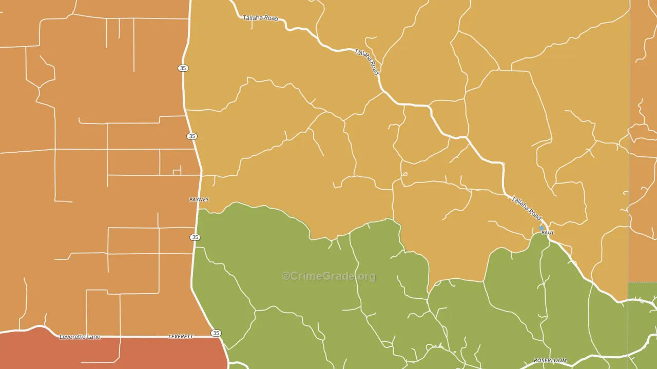 Cascilla, MS Map of Assault Rates