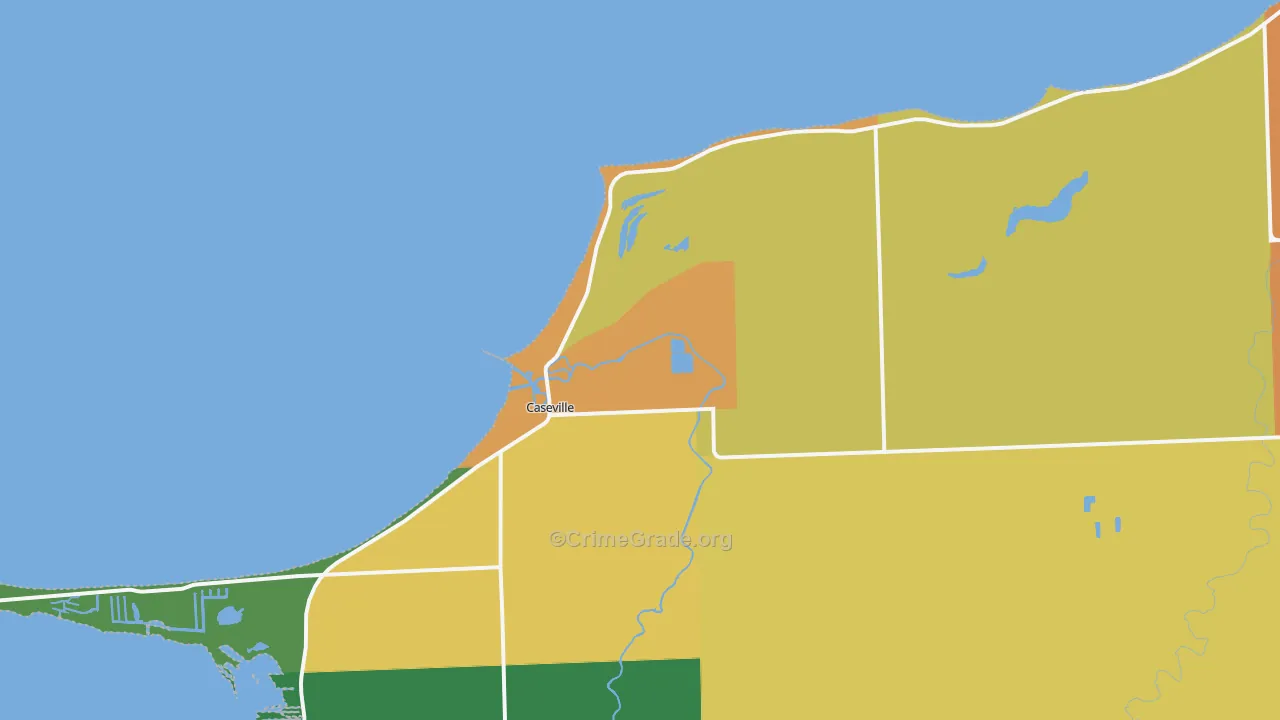 Caseville, MI Map of Assault Rates