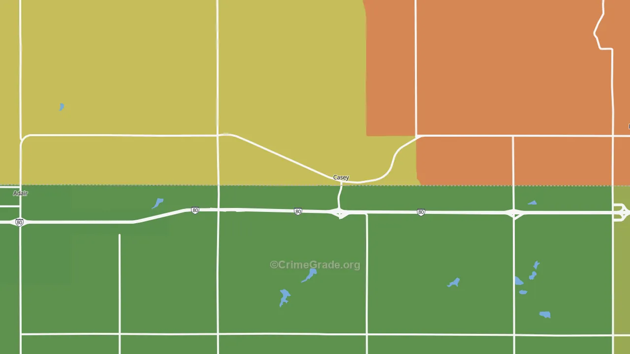 Casey, IA Map of Assault Rates