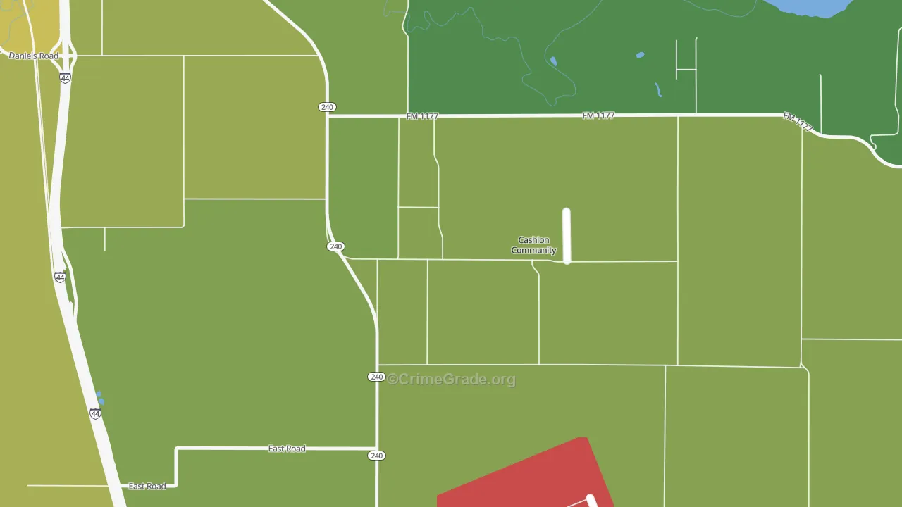 Cashion Community, TX Map of Assault Rates