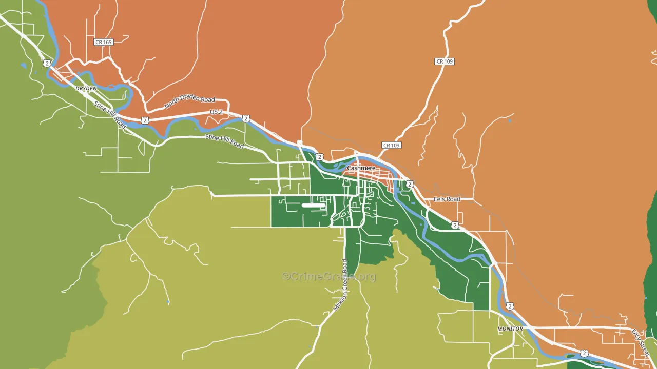 Cashmere, WA Map of Assault Rates