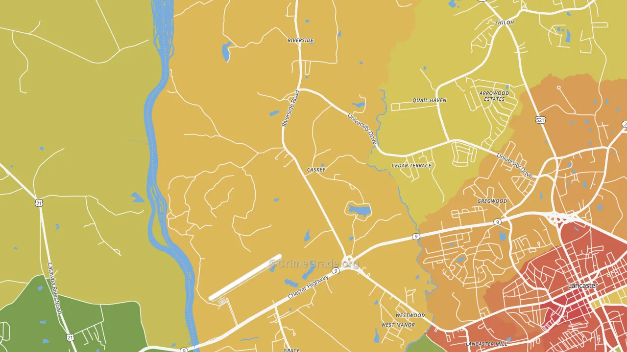 Caskey, SC Map of Assault Rates