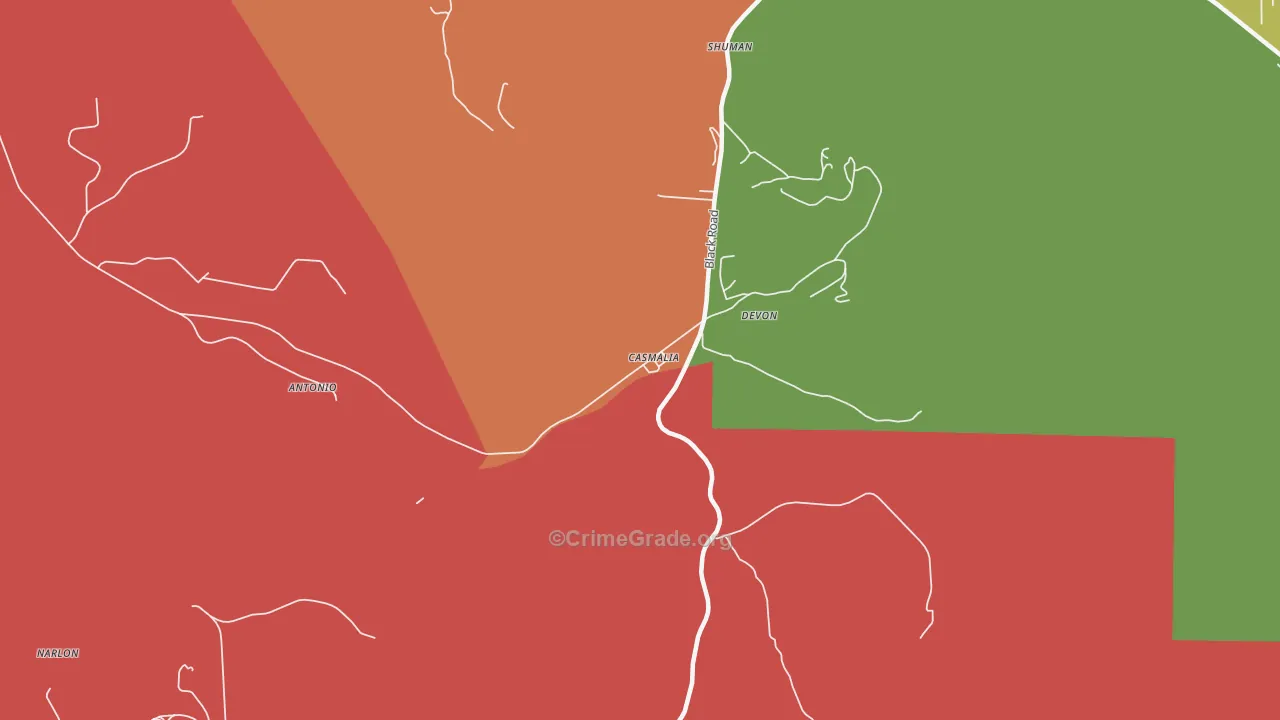 Casmalia, CA Map of Assault Rates