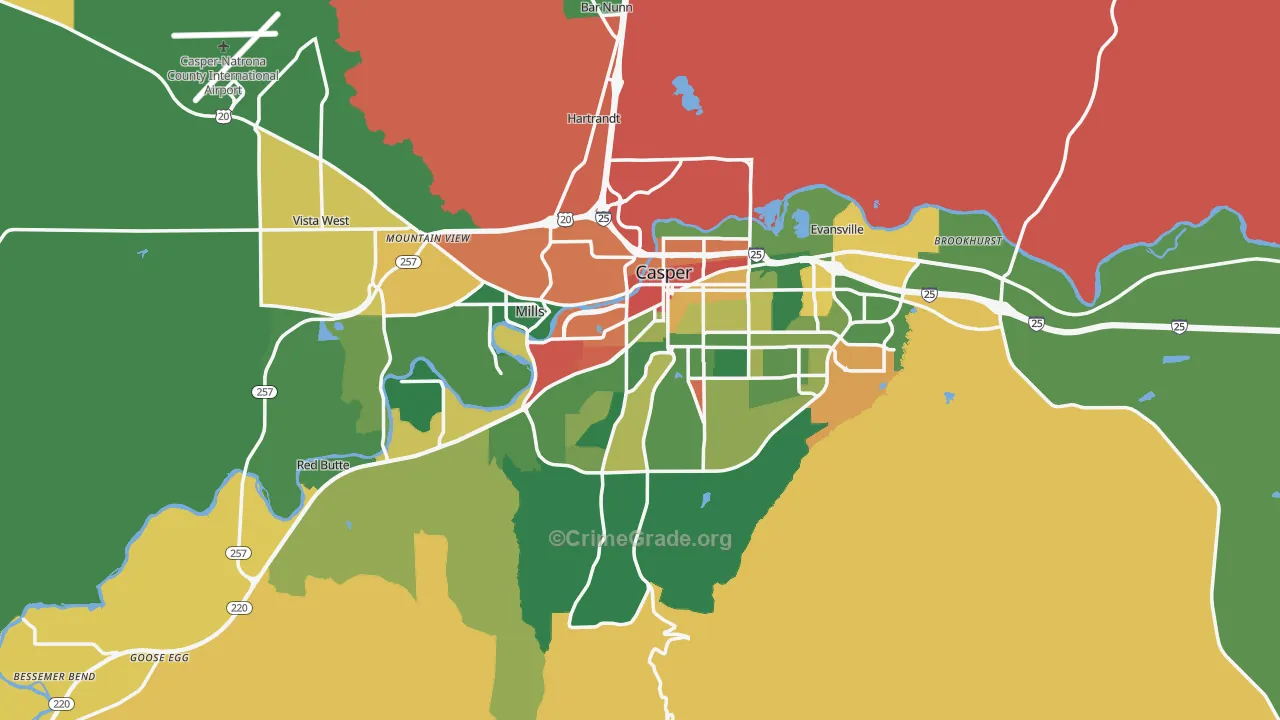 Casper, WY Map of Assault Rates